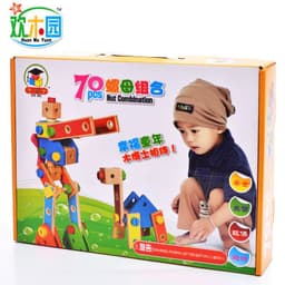 image-Wooden Nut Combination Building Blocks Toy for Kids 4-6 Years
