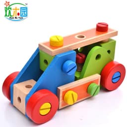 image-Wooden Nut Combination Building Blocks Toy for Kids 4-6 Years