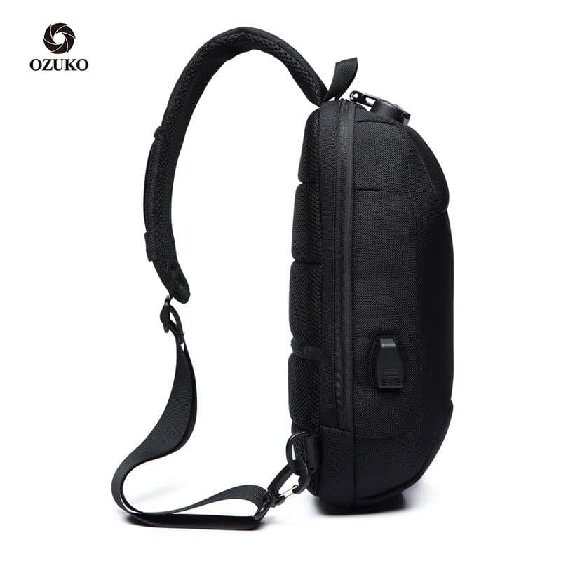 image-OZUKO USB Anti-Theft Chest Bag Waterproof Oxford Cloth Crossbody