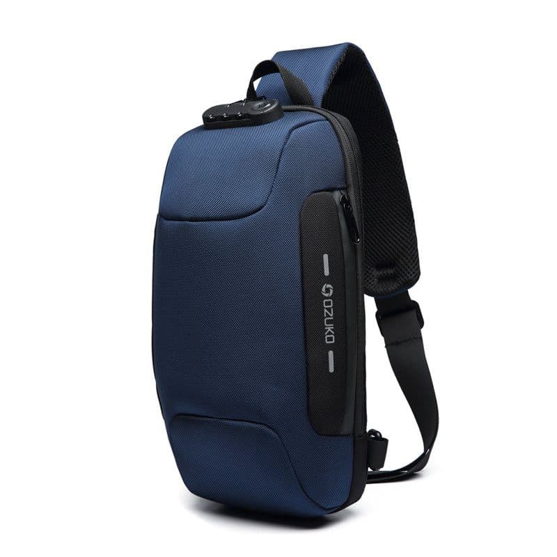 image-OZUKO USB Anti-Theft Chest Bag Waterproof Oxford Cloth Crossbody