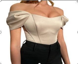 image-Satin One-Shoulder Corset Tube Top Vest