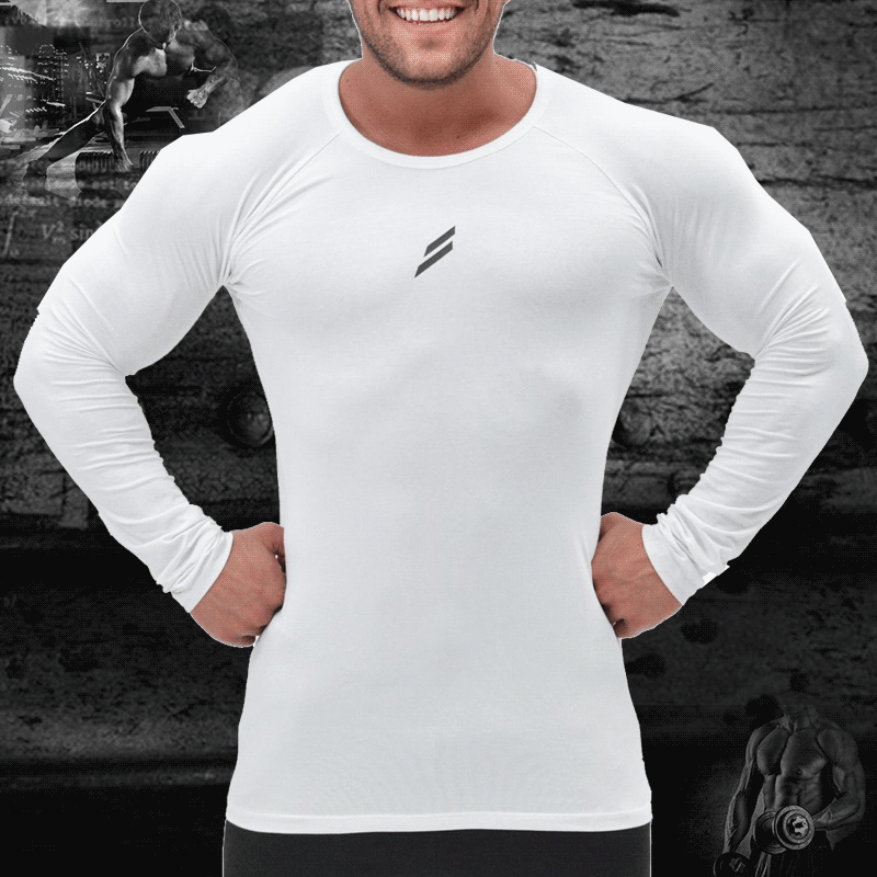 image-Muscle Brothers Men's Quick-Dry Elastic Long Sleeve Fitness T-Shirt