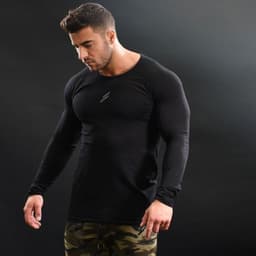 image-Muscle Brothers Men's Quick-Dry Elastic Long Sleeve Fitness T-Shirt