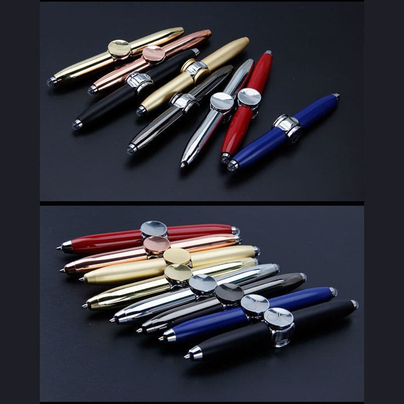 image-Di Baosen Metal Decompression Spinning Pen with LED Light and Gyro