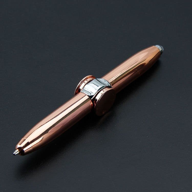 image-Di Baosen Metal Decompression Spinning Pen with LED Light and Gyro