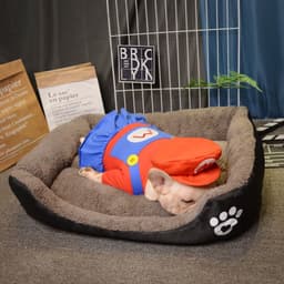 image-Waterproof Pet Mat Plush Removable Washable Dog Bed Round Cotton