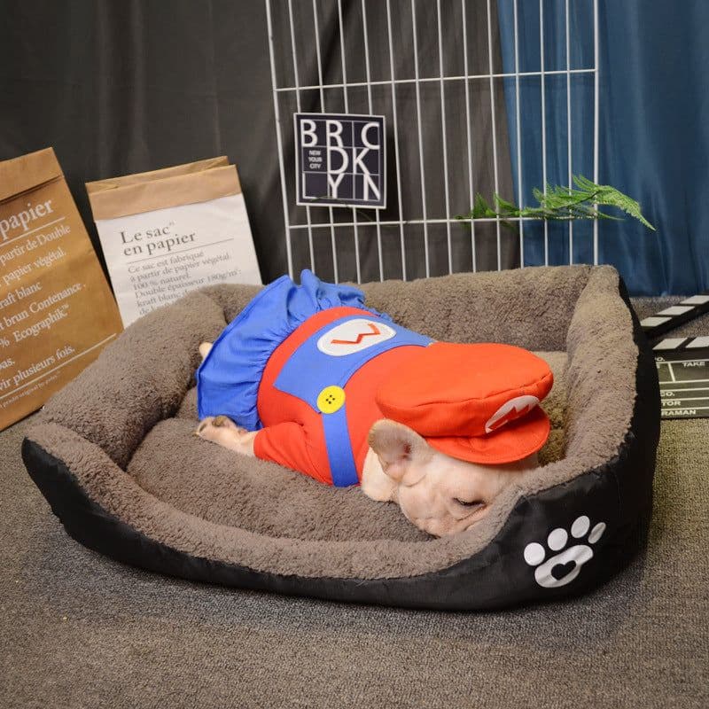 image-Waterproof Pet Mat Plush Removable Washable Dog Bed Round Cotton
