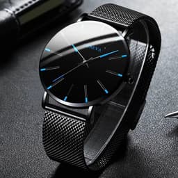 image-Dance Jockey Unisex Mesh Belt Quartz Watch Stainless Steel
