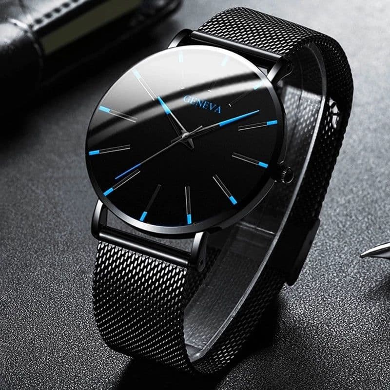 image-Dance Jockey Unisex Mesh Belt Quartz Watch Stainless Steel