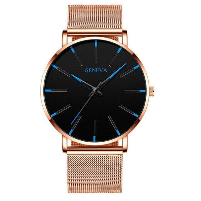 image-Dance Jockey Unisex Mesh Belt Quartz Watch Stainless Steel