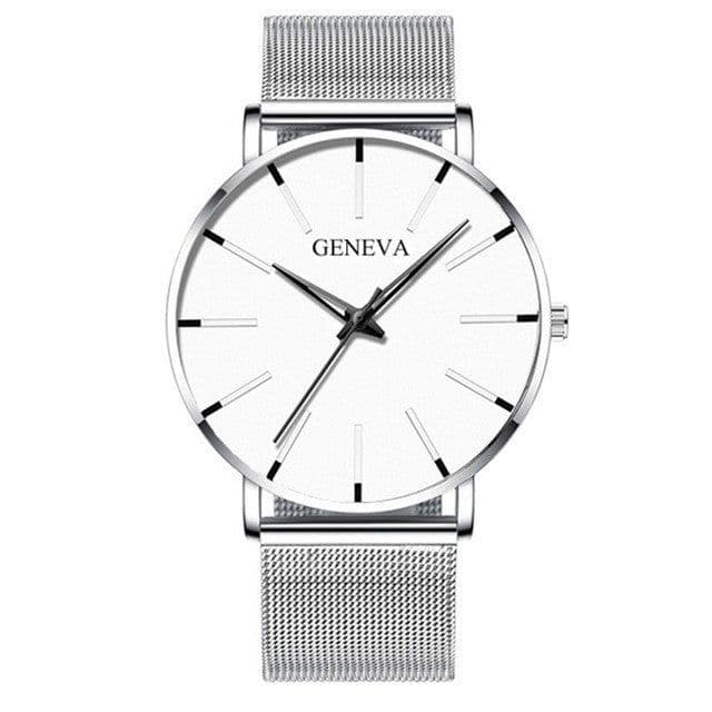 image-Dance Jockey Unisex Mesh Belt Quartz Watch Stainless Steel