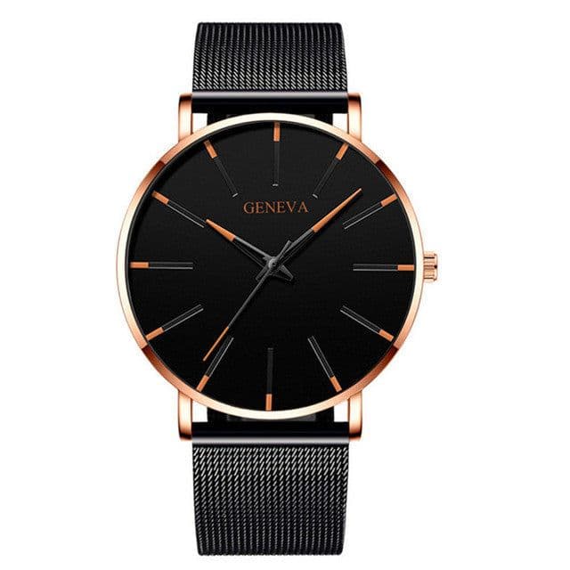 image-Dance Jockey Unisex Mesh Belt Quartz Watch Stainless Steel