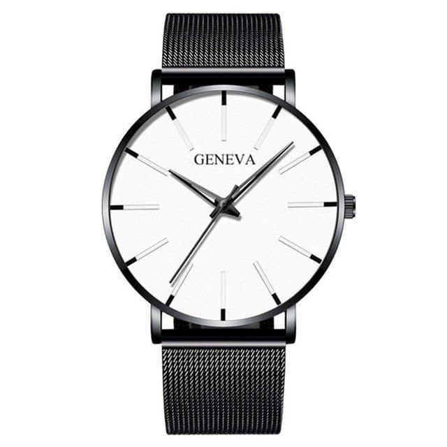 image-Dance Jockey Unisex Mesh Belt Quartz Watch Stainless Steel