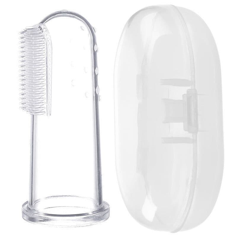 image-Baby Finger Toothbrush Storage Box PP Material Pink