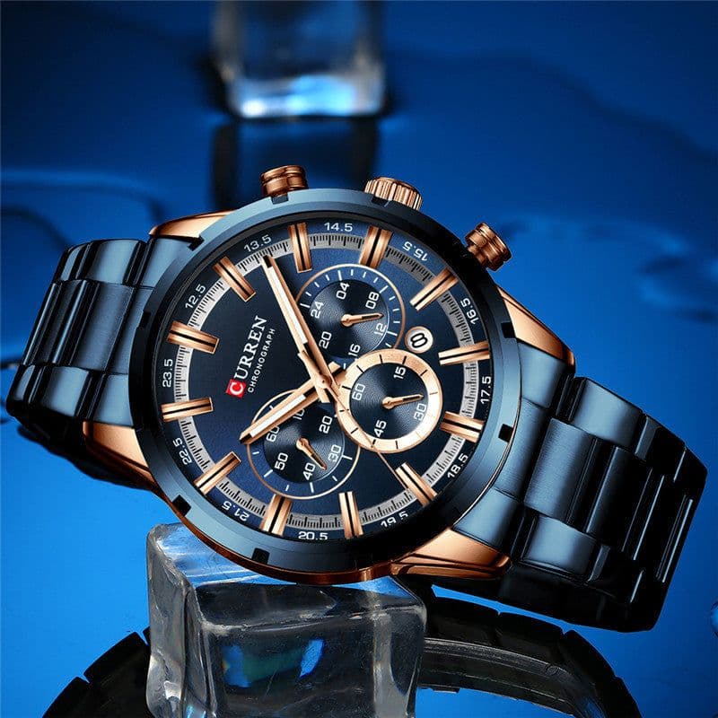 image-CURREN 8355 Men's Waterproof Quartz Watch Stainless Steel
