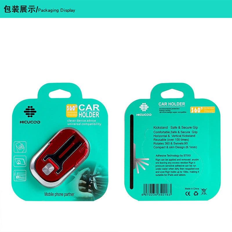 image-Car Phone Ring Holder with Air Vent Mount - 2-in-1 Bracket
