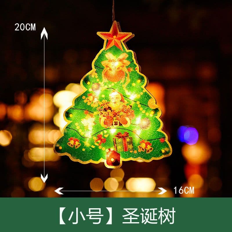 image-LED Christmas Window Sucker Lights Star Flower Shape Decorative Lanterns