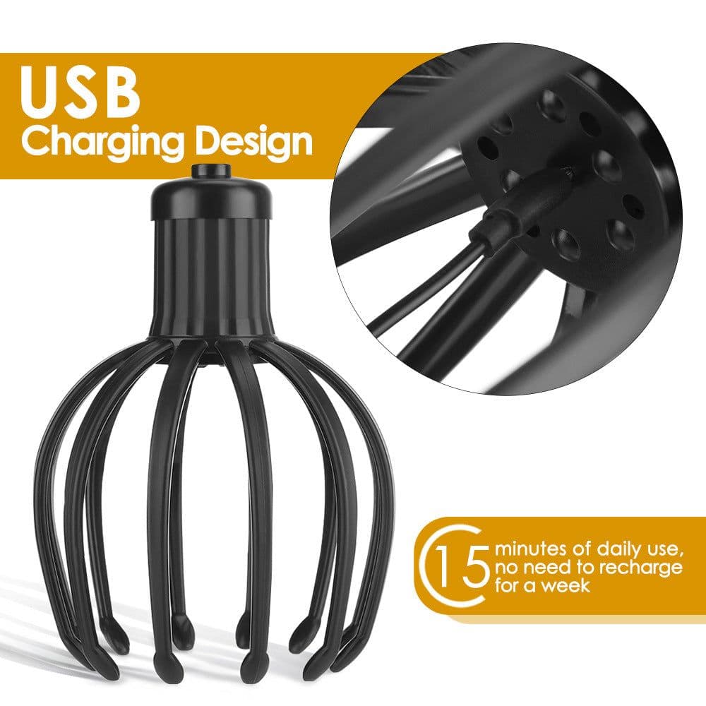 image-Electric Head Scalp Massager 12-Claw Rechargeable Vibrating