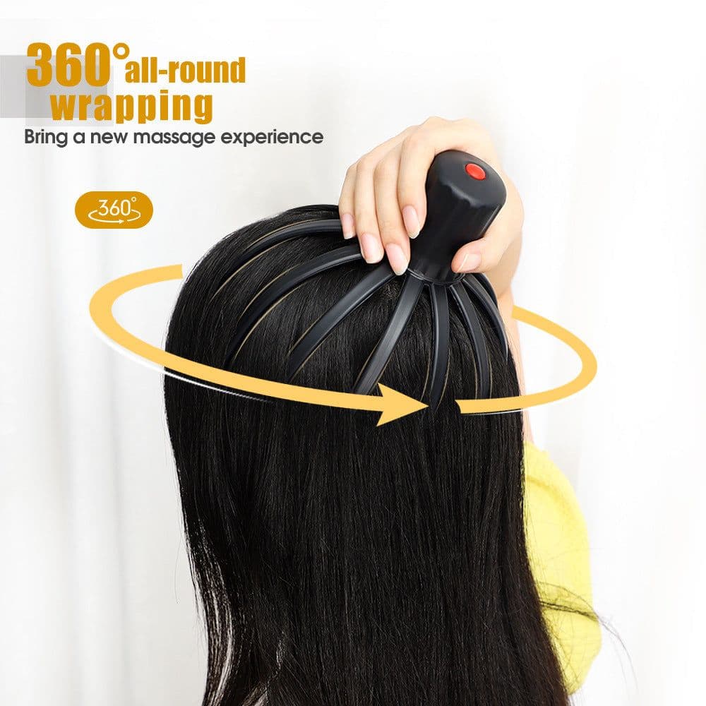image-Electric Head Scalp Massager 12-Claw Rechargeable Vibrating