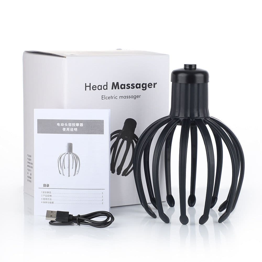 image-Electric Head Scalp Massager 12-Claw Rechargeable Vibrating