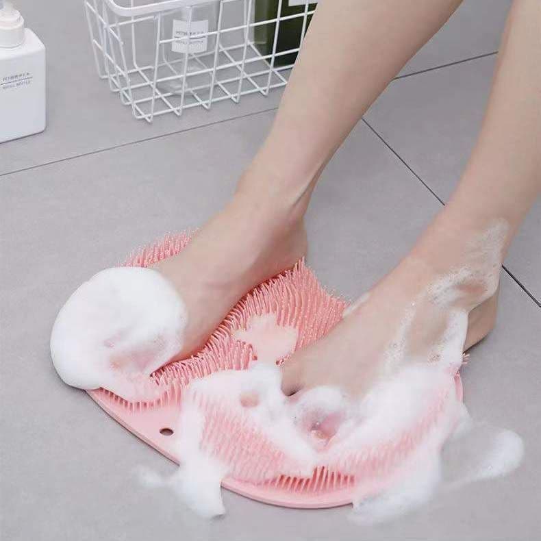 image-Lexi Silicone Foot Scrubber Bath Mat with Suction Cups - 2 Pack