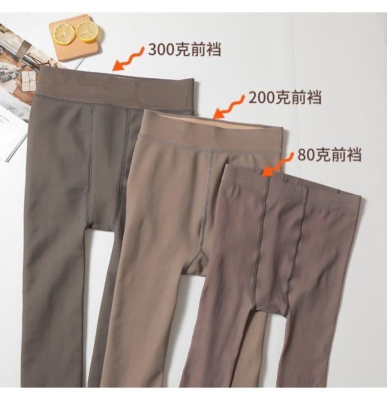 image-Women's Plus Size High Waist Fleece Lined Leggings with Sheer Panel