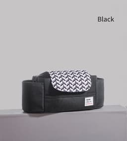 image-Baby Stroller Storage Bag - Large Capacity Organizer with Hooks