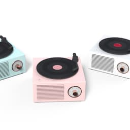 image-Retro Atomic Vinyl Record Player Bluetooth Speaker USB Desktop Mini Speaker