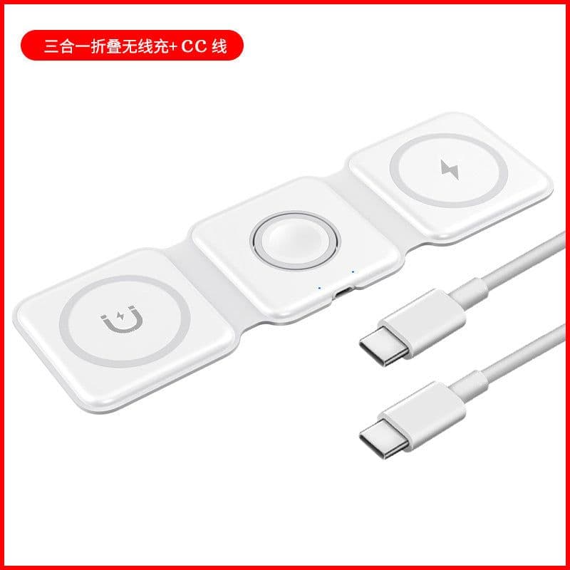 image-15W Magnetic 3-in-1 Wireless Charger Foldable Fast Charging