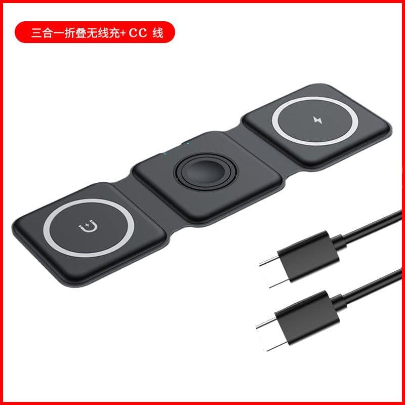 image-15W Magnetic 3-in-1 Wireless Charger Foldable Fast Charging