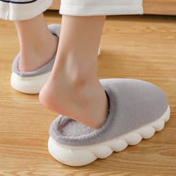 image-Relia Unisex Indoor Cotton Slippers Thick Sole Plush Winter Warm