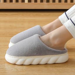 image-Relia Unisex Indoor Cotton Slippers Thick Sole Plush Winter Warm