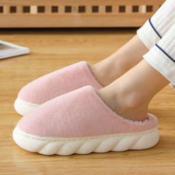 image-Relia Unisex Indoor Cotton Slippers Thick Sole Plush Winter Warm
