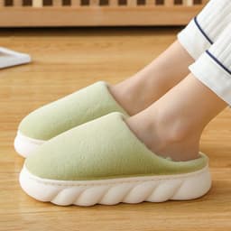 image-Relia Unisex Indoor Cotton Slippers Thick Sole Plush Winter Warm