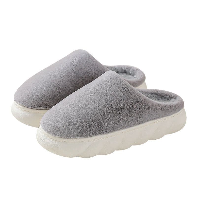 image-Relia Unisex Indoor Cotton Slippers Thick Sole Plush Winter Warm