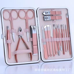 image-18-Piece Stainless Steel Manicure Nail Clipper Set Rose Gold