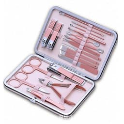 image-18-Piece Stainless Steel Manicure Nail Clipper Set Rose Gold