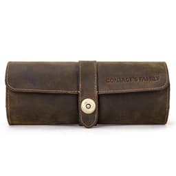 image-CONTACTS FAMILY Crazy Horse Leather Watch Box Round Buckle 3-Pack