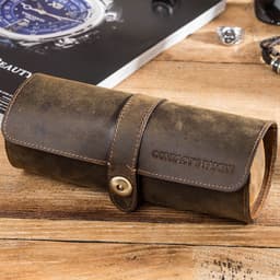 image-CONTACTS FAMILY Crazy Horse Leather Watch Box Round Buckle 3-Pack