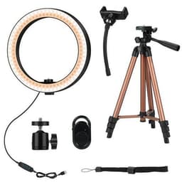 image-10 Inch Selfie Ring Light with 130cm Tripod Stand and Remote Control