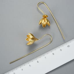 image-Sterling Silver S925 Magnolia Flower Drop Earrings Chinese Style