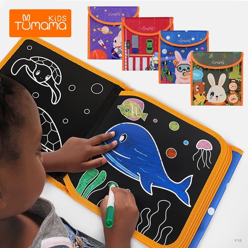 image-Children's Drawing Board Double-Sided Graffiti Writing Board PVC