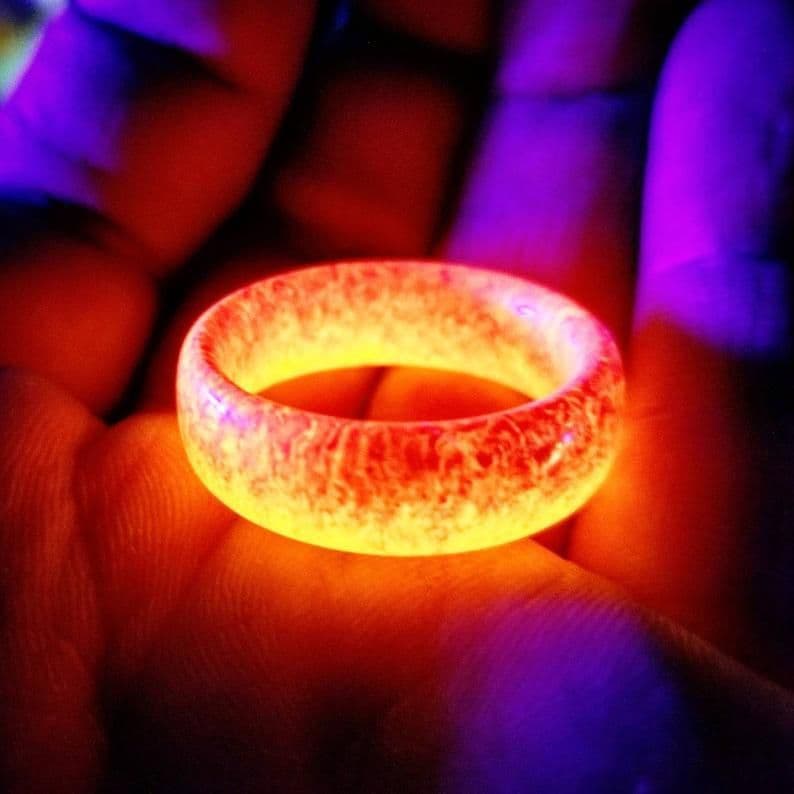 image-Wood Color Changing Luminous Ring R-004 Unisex Glow Jewelry