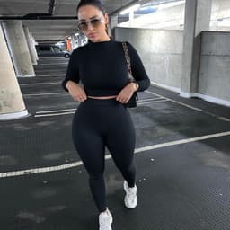 image-Women's Green 2-Piece Tracksuit Long Sleeve Top Pencil Pants Set