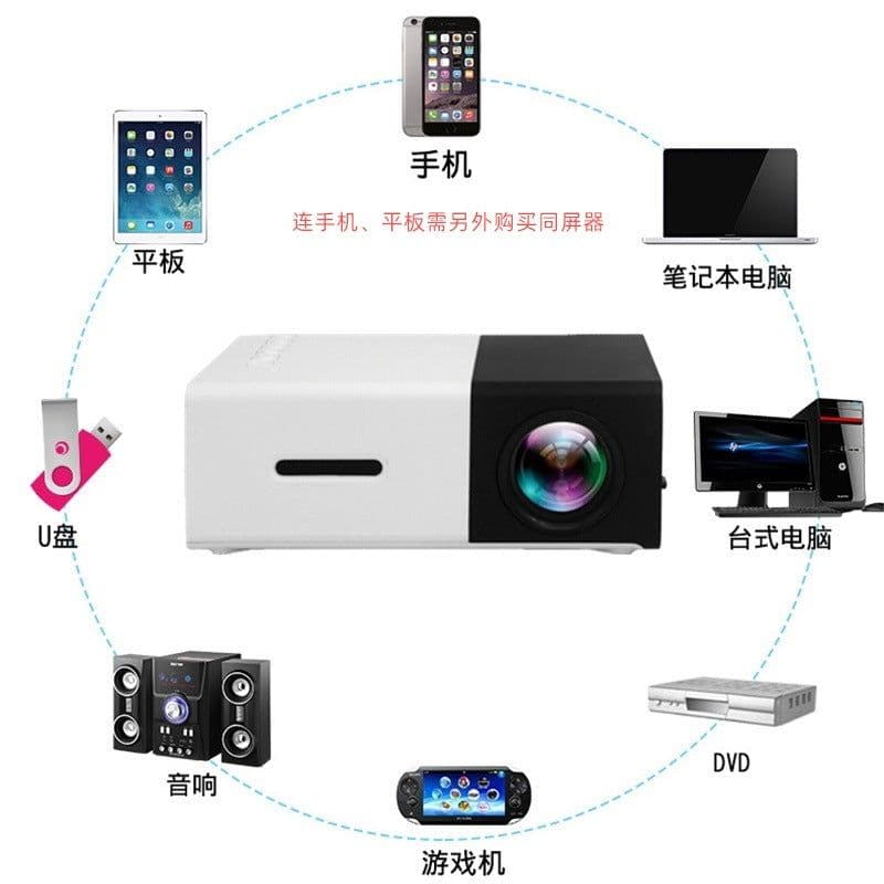 image-YG300 Mini LED Projector Portable 320x240 Home Theater