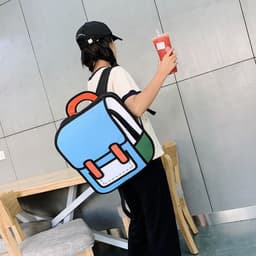 image-Youpu Geometric Print School Backpack 20-35L Oxford Cloth Student Bag