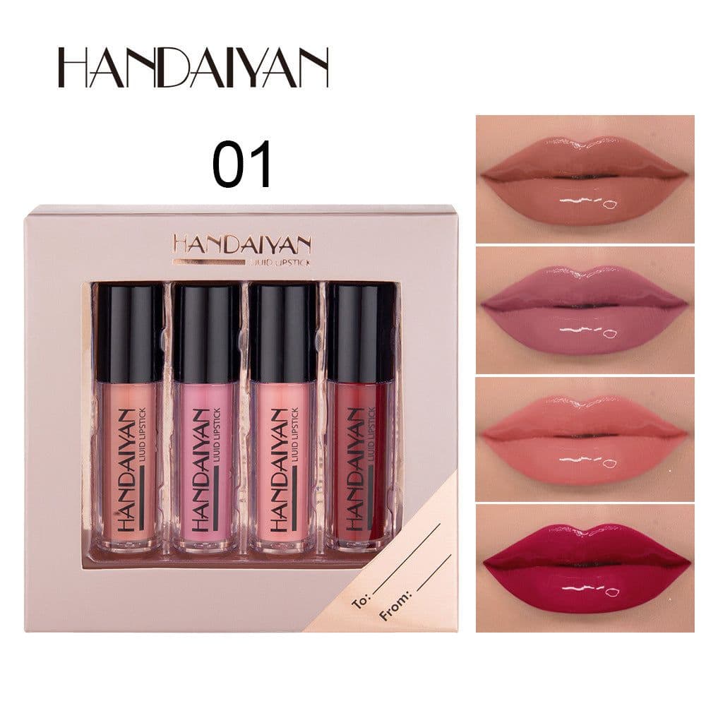 image-HANDAIYAN Matte Liquid Lip Gloss Set 4 Pack Non-Stick