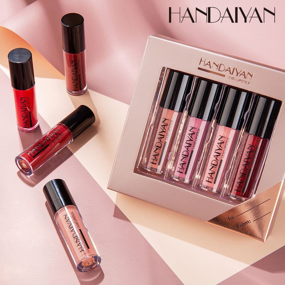 image-HANDAIYAN Matte Liquid Lip Gloss Set 4 Pack Non-Stick