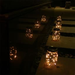 image-Solar Mason Jar Lid String Light 20LED Waterproof Outdoor Decoration