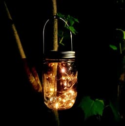image-Solar Mason Jar Lid String Light 20LED Waterproof Outdoor Decoration